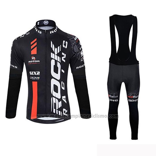 2019 Abbigliamento Ciclismo Rock Racing SIDI Nero Manica Lunga e Salopette